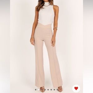 Petal & Pup Beige Flared Trousers